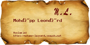 Mohápp Leonárd névjegykártya